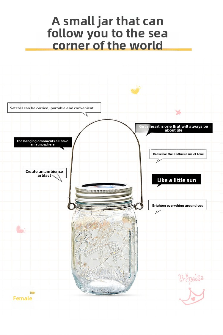 Solar Crackled Glass Mason Jar Lantern – Waterproof Outdoor Hanging Light With 30 LED Bulbs (Warm White/Color-Changing), IP55, 6-12H Auto Lighting_voghion.com