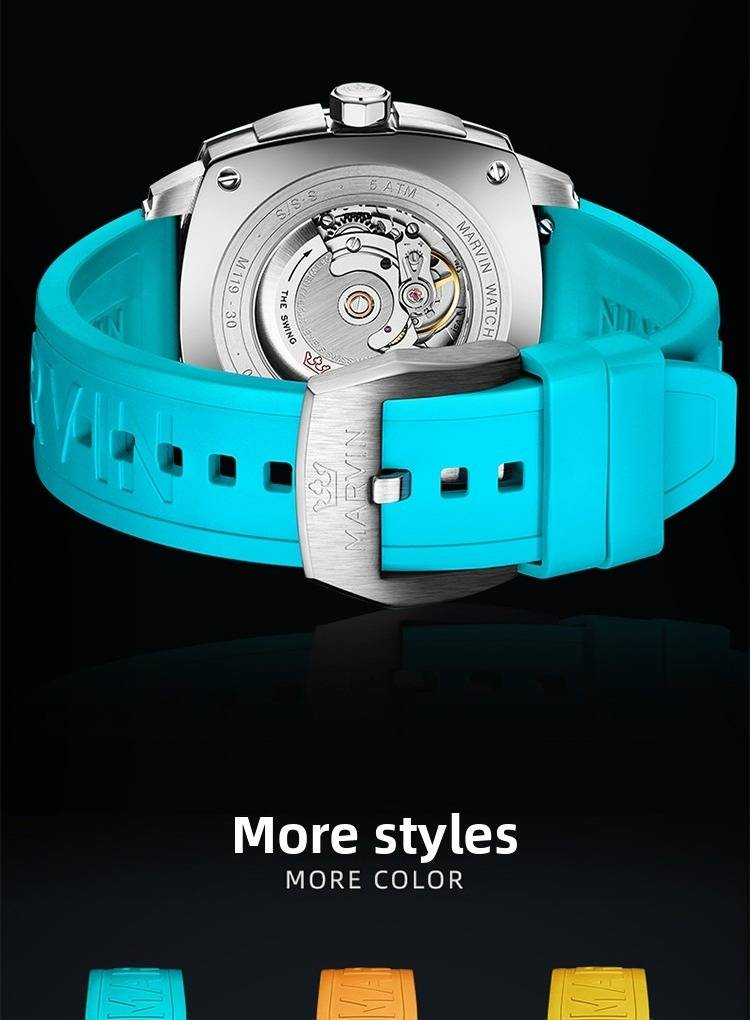 Marvin Watch: Malton Cushion Lässige, stilvolle automatische Herrenuhr_voghion.com