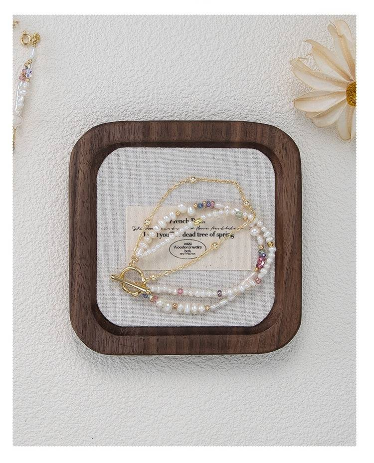 Set di tre bracciali con perle d'acqua dolce da donna, perle irregolari multicolori, bracciali impilabili boho fatti a mano per donna, regalo per lei_voghion.com