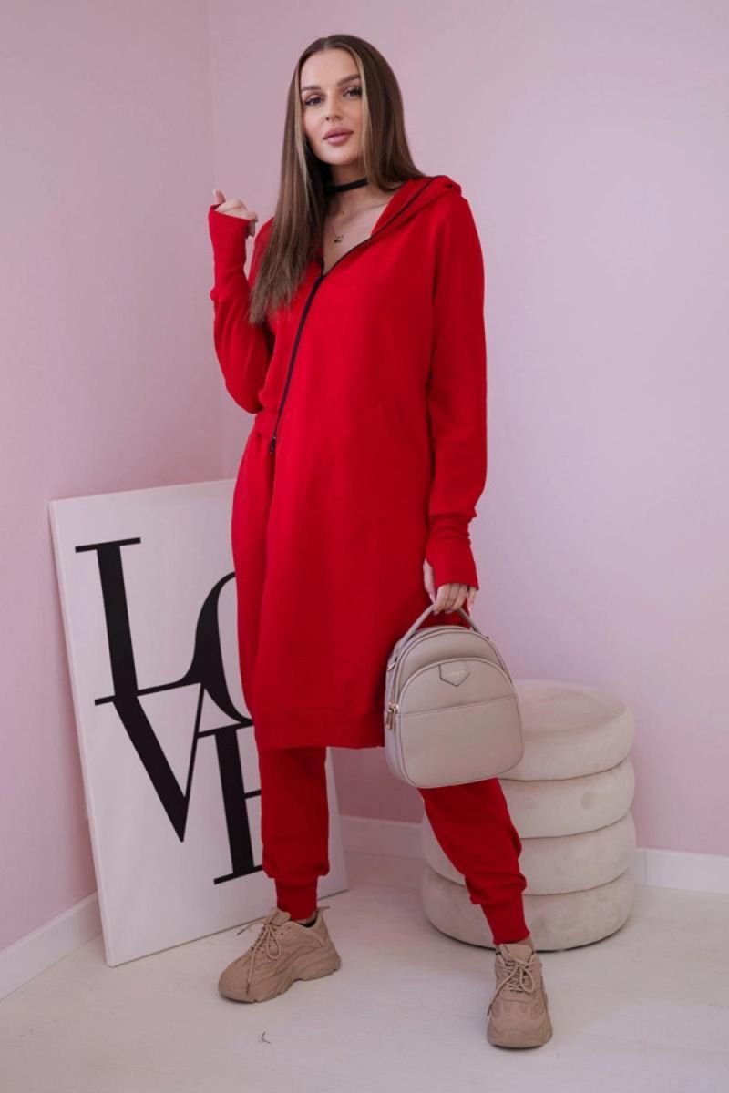 Women's Asymmetrical Hooded Tracksuit Set - Plus Size Zip-Up Jogger Outfit, Casual & Sporty Polyester Lounge Wear_voghion.com