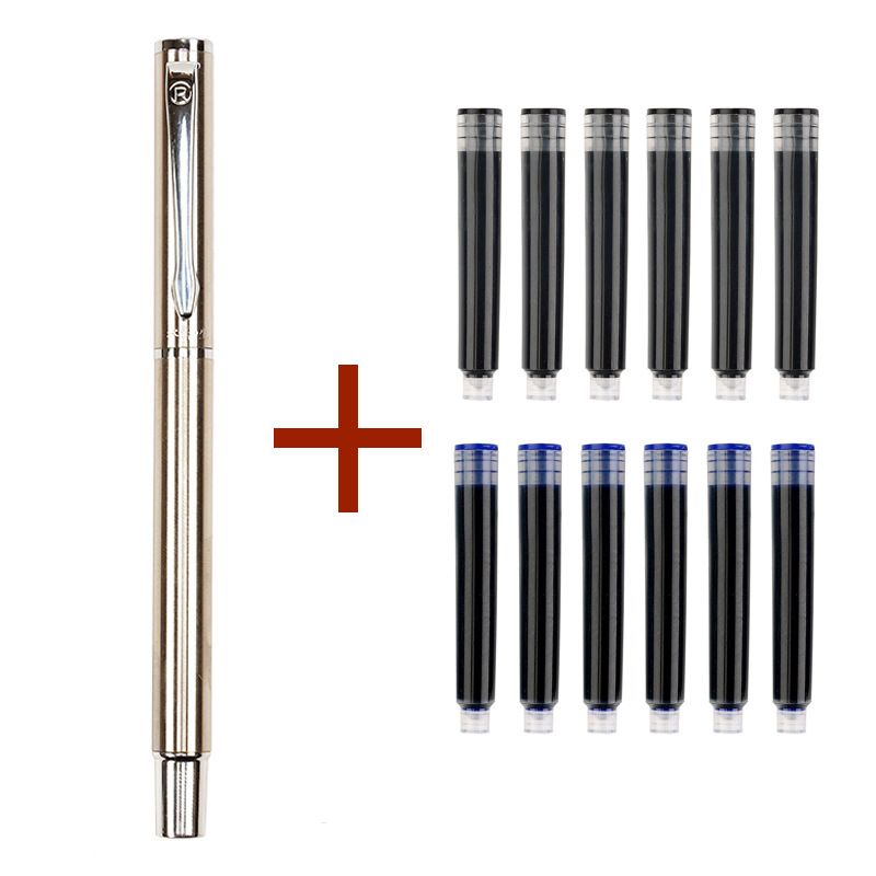 Fountain Pen Simple Hard Pen Calligraphy Adult Calligraphy Dark Tip Curved Tip Student Metal Fountain Pen Gift Box Set_voghion.com