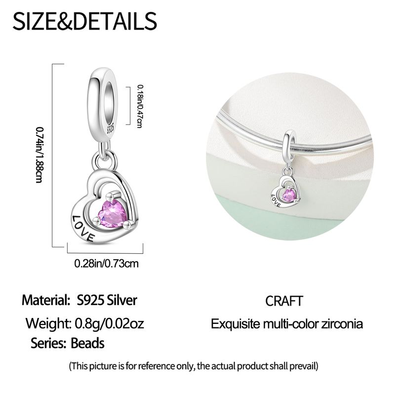 Heart Bead Charm, Genuine Sterling Silver Beads Charm_voghion.com