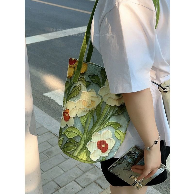 Tela di alta qualità per donna, nuovo secchiello di grande capacità, borsa a mano alla moda, tracolla e spalla casual e versatile_voghion.com