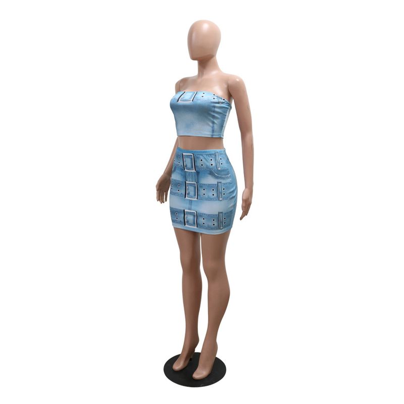 Completo composto da top corto senza spalline e minigonna aderente - Completo sexy in due pezzi per donna_voghion.com