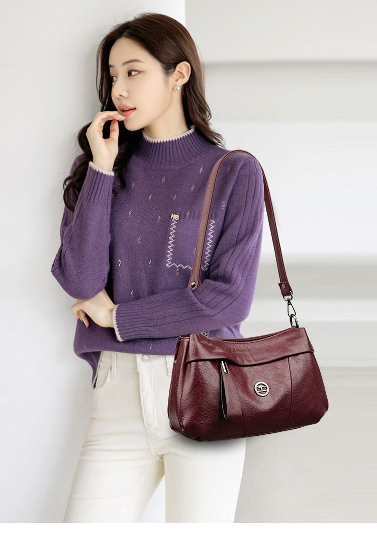 New Soft Leather For Women, Fashionable Middle-aged Elderly Women's Bag, Simple And High-end Versatile Large Capacity_voghion.com