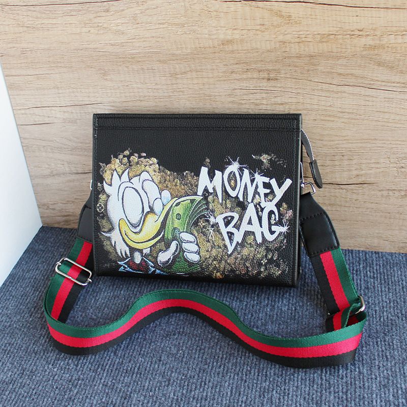Bolsa de couro personalizada estilo japonês para homens e mulheres, bolsa de ombro casual da moda, bolsa de carteiro retrô com cores contrastantes de grafite, ha_voghion.com