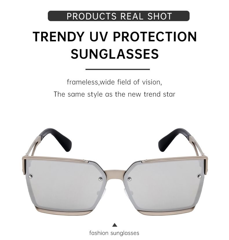 Fashion Square Frame Sunglasses For Men Metal Frame High End Sunglasses For Men Shades_voghion.com