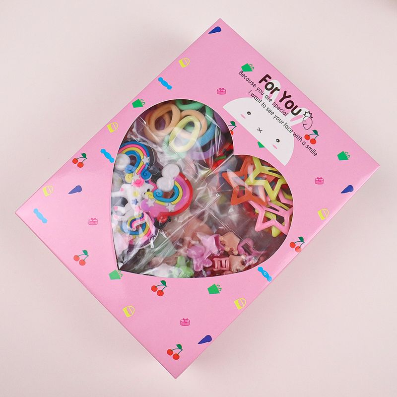 Accessoires pour enfants Épingle à cheveux Ensemble de combinaison d'épingles à cheveux Coffret cadeau Anneau pour cheveux de bébé Pince latérale pour fille_voghion.com