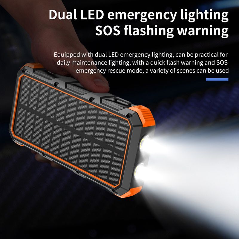 Power Bank Solar Wireless Charger 49800 MAh With Built In Cable 5V/3A Fast Charging Mobile Power Bank_voghion.com