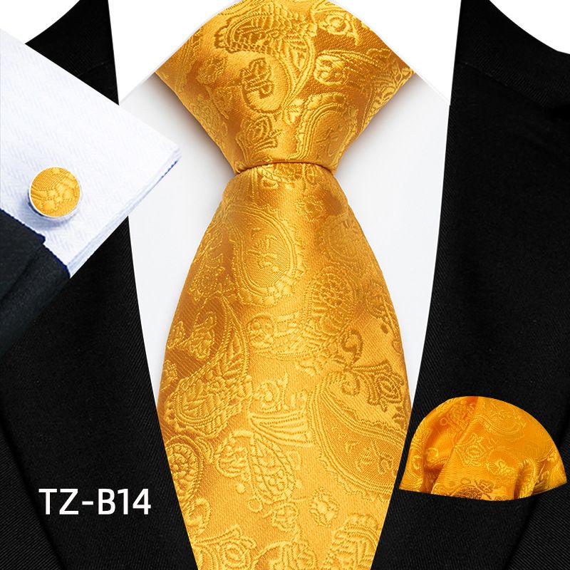 Set de costum de nuntă bărbătesc cu model paisley, cravată și batistă de buzunar, cu manșete_voghion.com