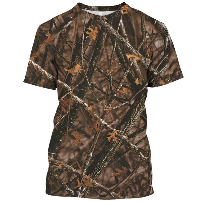 Outdoor Camouflage Jungle Camo Sommer Herren T-Shirt Lustiges O-Ausschnitt Schnelltrocknend Lose Jagd Tough Guy Persönlichkeit Kurzarm Top_voghion.com