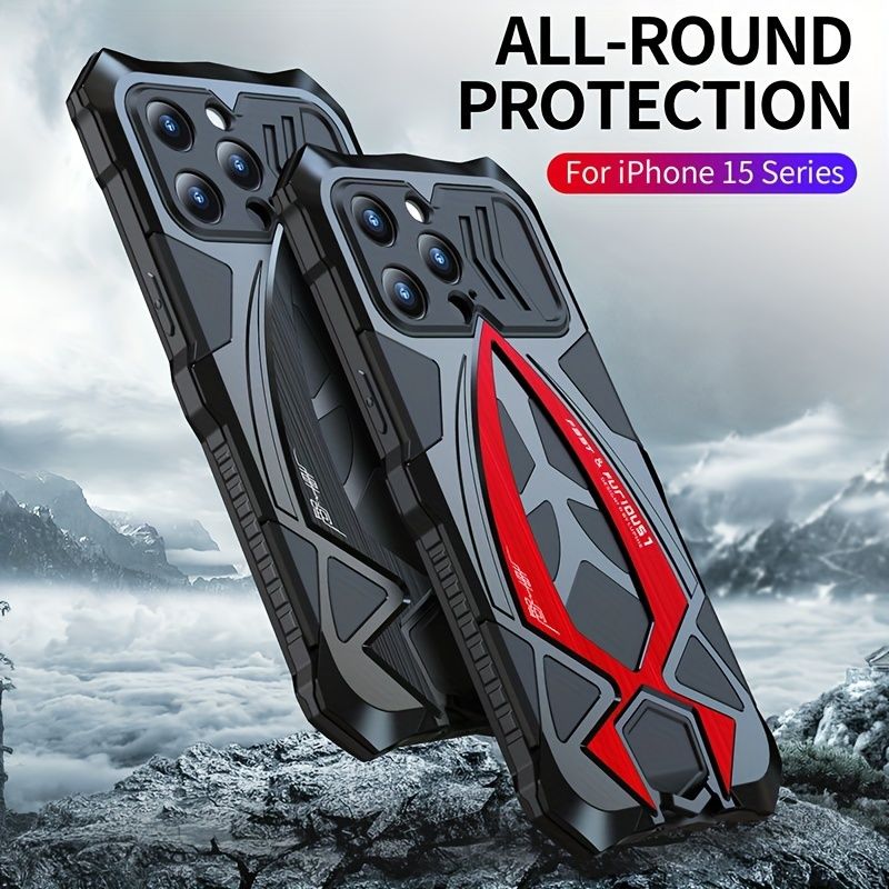 For 15 14 13 Pro Max 12 Xs 11 8 Plus Case XR SE3 SE2 Mini 7 Drop Protection Metal +Silicone Triple Protection Phone Case_voghion.com