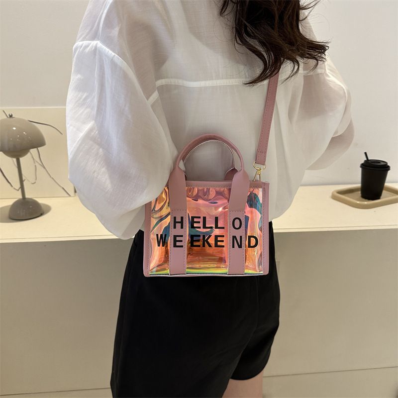 Borsa tote grande capacità per mamma e bambino, stile coreano, trasparente e alla moda, per donna, estate 2023_voghion.com