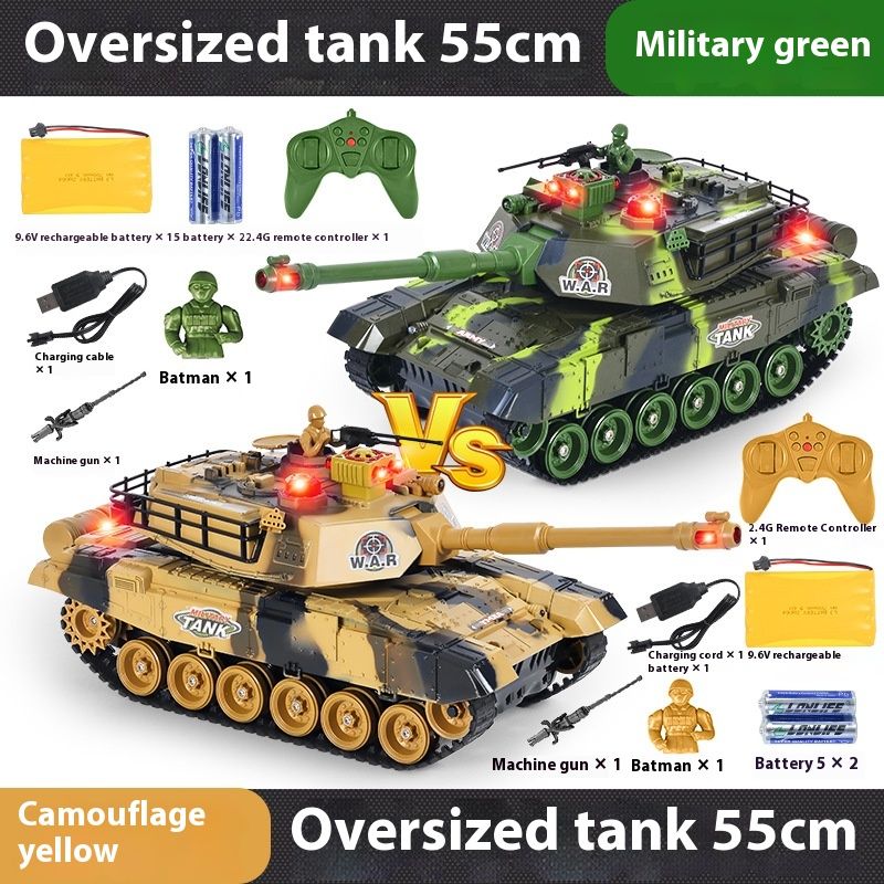 Tanque grande controlado a distancia capaz de lanzar pistas de batalla padre-hijo tipo todoterreno recargable para niños_voghion.com