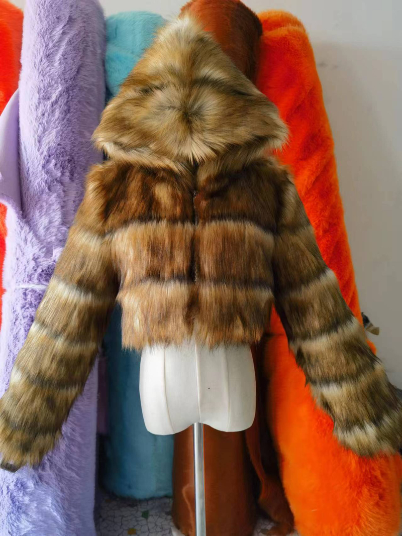 Women's fur coat raccoon fur splicing artificial fur_voghion.com