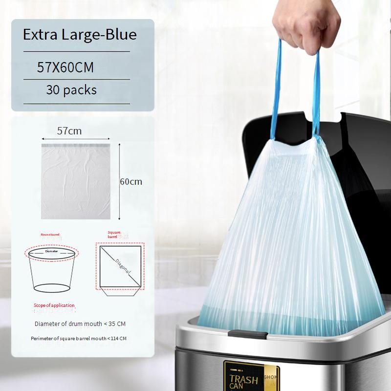 Gaok Household Thickened Drawstring Σακούλα σκουπιδιών Αυτόματο Κλείσιμο Μεγάλου Μεγέθους Κορδόνι Κουζίνας Πλαστική Τσάντα Διπλής Όψης 2,4 Μεταξωτό_voghion.com