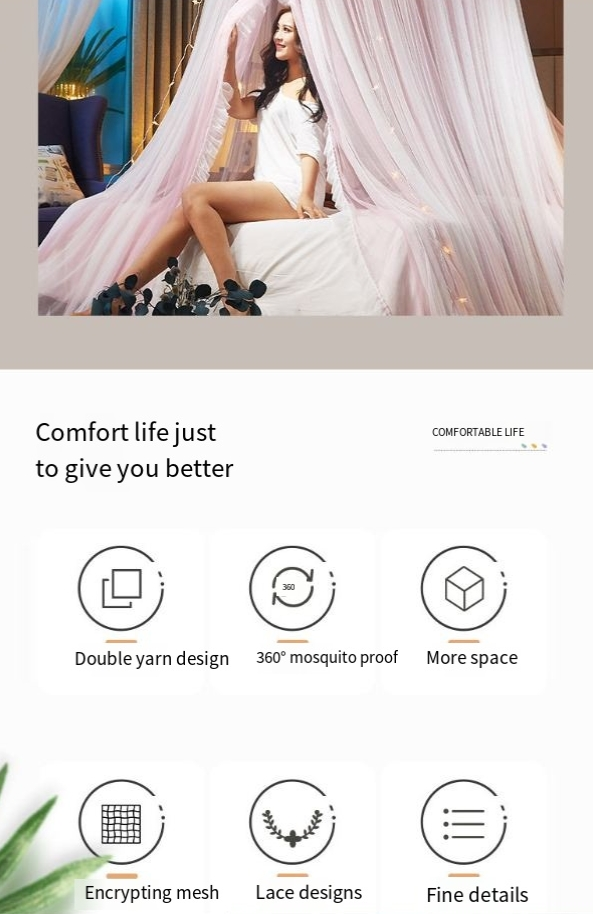 Model nordic de decorare a camerei Cort din fire în stil prințesă Cort pentru pat cu inimă pentru fete Dormitor Tavan dublu Cort dublu Plasa de țânțari agățată_voghion.com