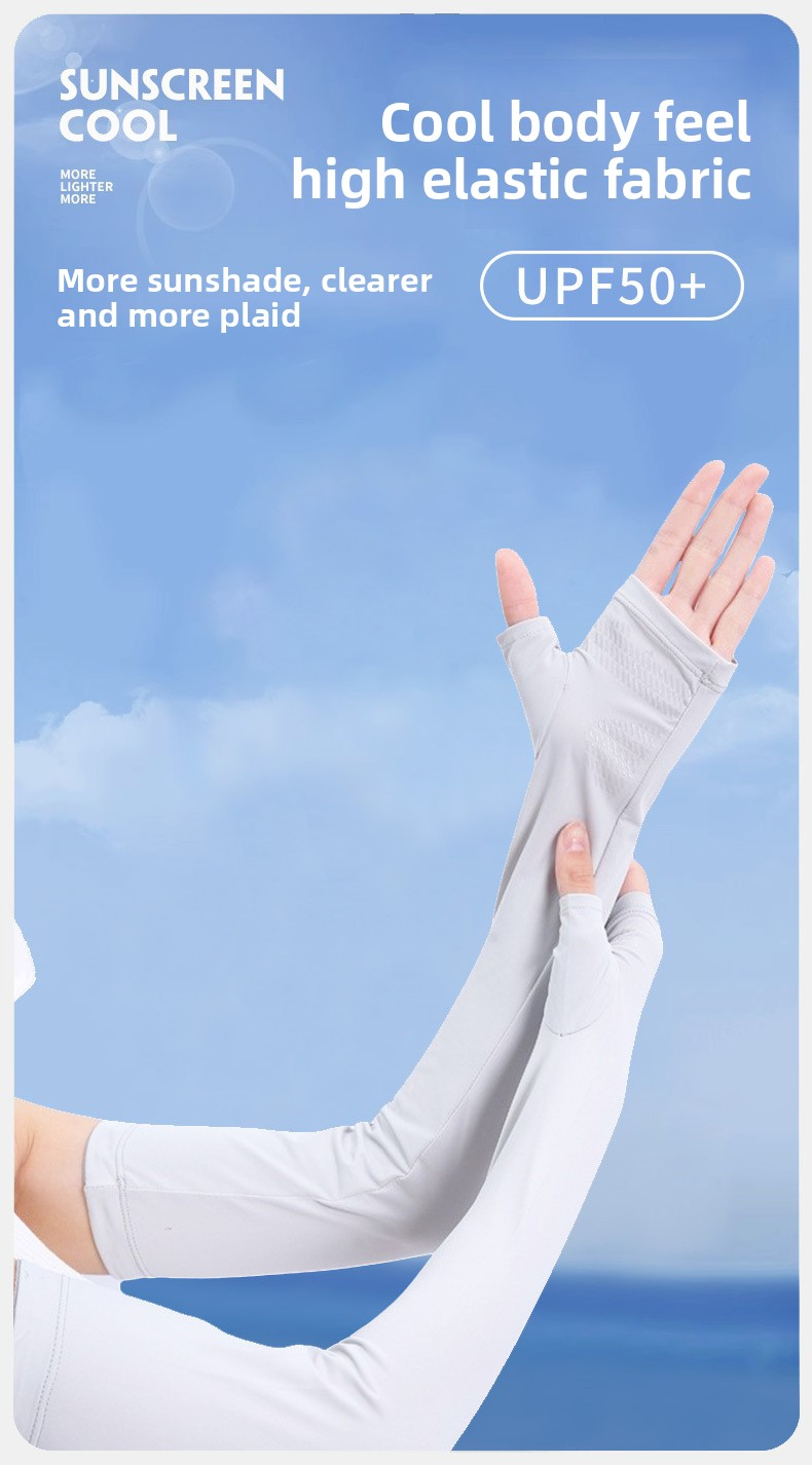 Manchons rafraîchissants avec protège-doigts – Protection solaire respirante pour la conduite et le cyclisme – Gants unisexes anti-UV (manchons de sport amples)_voghion.com