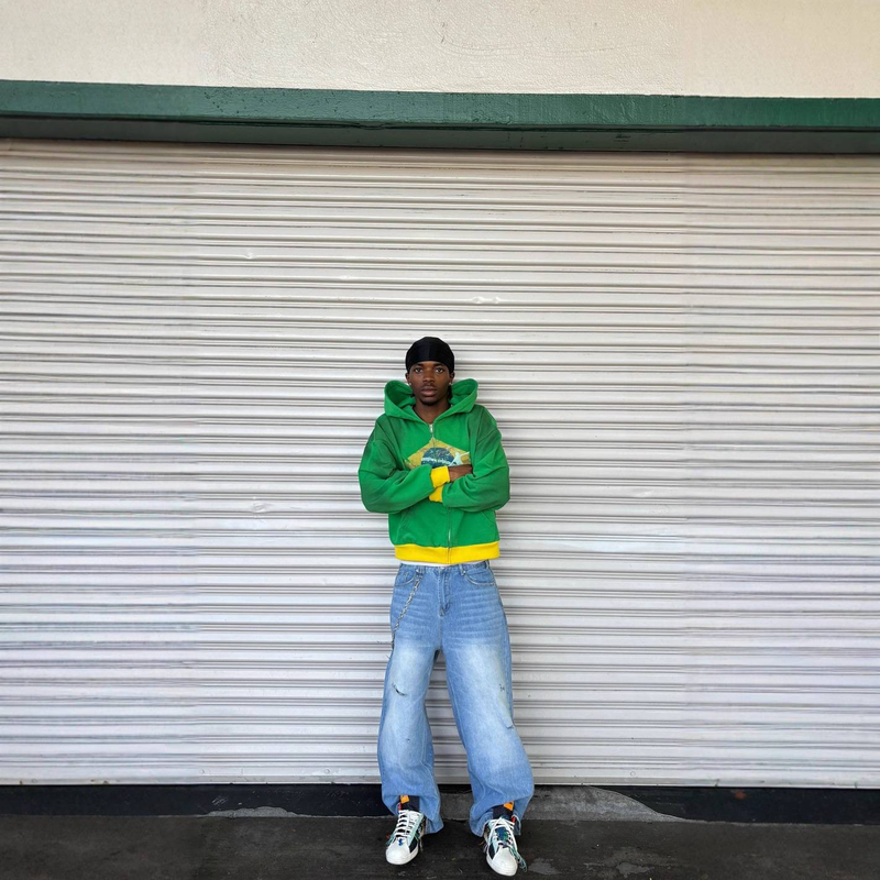 Herrenbekleidung Bedruckter Reißverschlusspullover Vintage-Grafik-Kapuzenpullover mit Reißverschluss im Retro-Streetwear-Stil – Übergroßes Pullover-Sweatshirt für Männer und Frauen_voghion.com