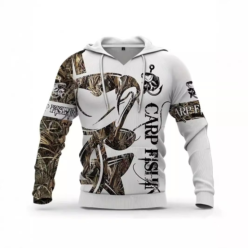 Grafischer Hoodie für Herren – 3D-Digitaldruck mit Fisch- und Garnelen-Design (Übergroße Streetwear, atmungsaktives Polyester, Unisex-Pullover mit Seitentaschen)_voghion.com