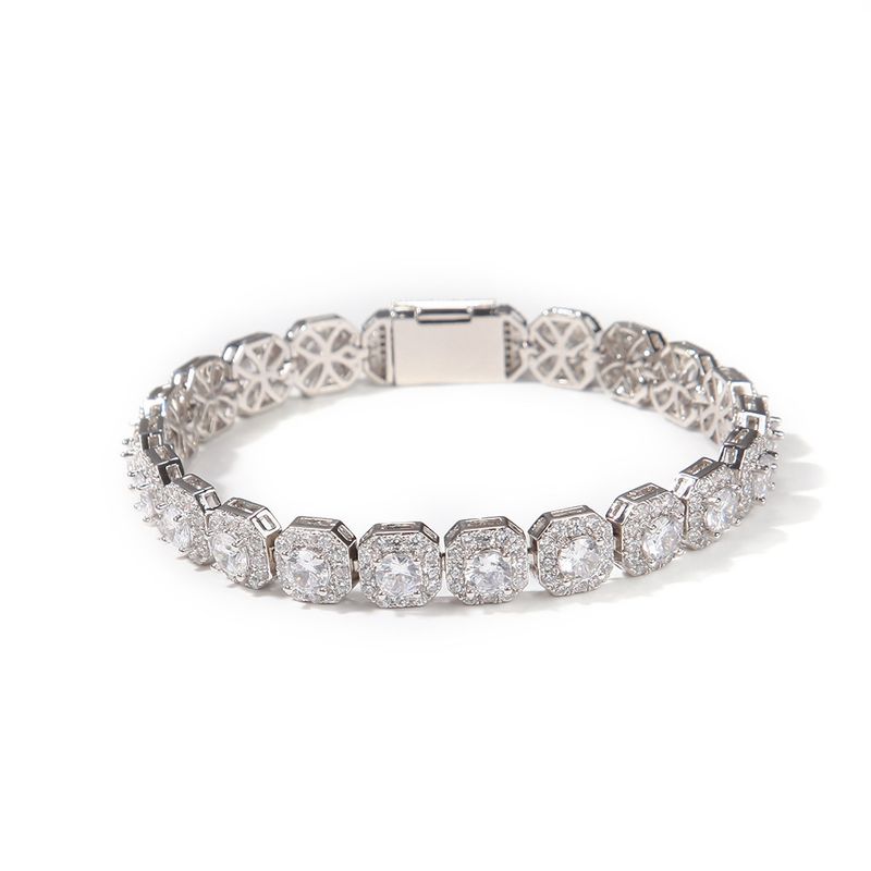 Bracciale Hip Hop con zirconi cubici da 9 mm, gioielli da uomo e da donna, catena quadrata, unisex, pezzo di tendenza per abbigliamento casual_voghion.com