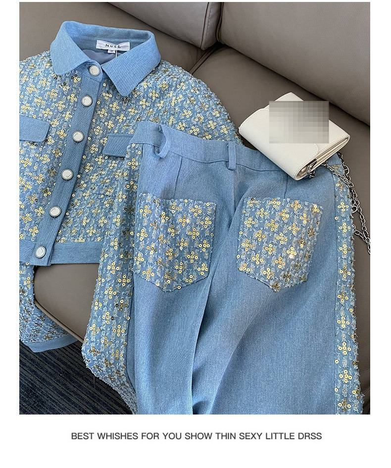 Completo elegante con pantaloni a gamba larga da donna - Completo due pezzi ispirato allo stile retrò di Chanel per donna (collezione autunnale)_voghion.com