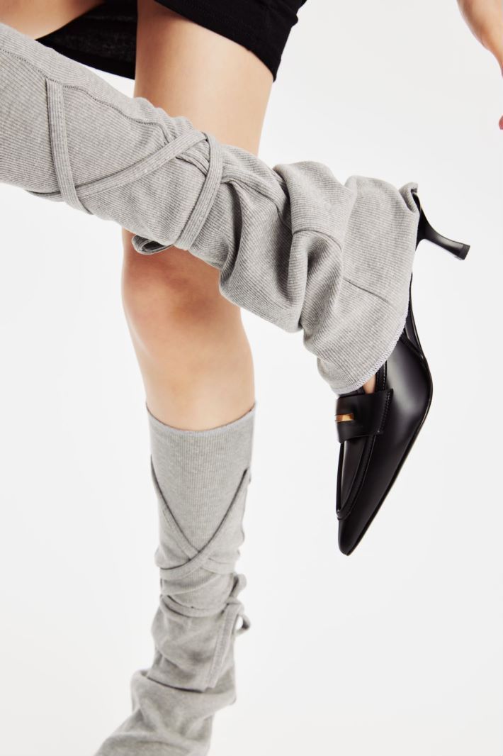 Calze per le gambe y2k calzini con cinturino grigio per donna primavera autunno calzini a tubo medio jk polpaccio calze a maglia a tromba_voghion.com