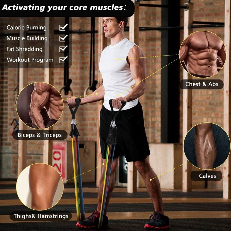Resistance Set Bodybuilding Home Gym Equipment Professional Weight Training Fiess Elastic Rubber Bands Workout Expander_voghion.com