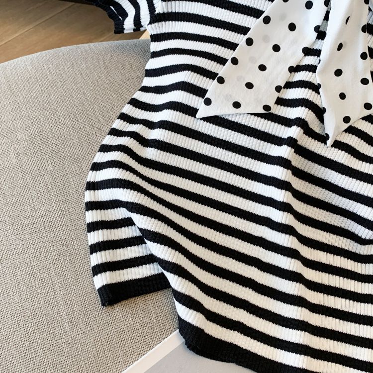 Abbigliamento donna estate nuovo design pois papillon slim t-shirt maglione di seta ghiaccio donna_voghion.com