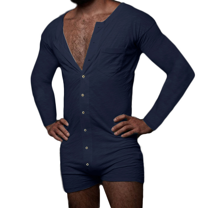 2022 Combinaison serrée de couleur unie transfrontalière nouvelle maison européenne et américaine vêtements de maison station indépendante vente chaude combinaison sexy à manches longues_voghion.com