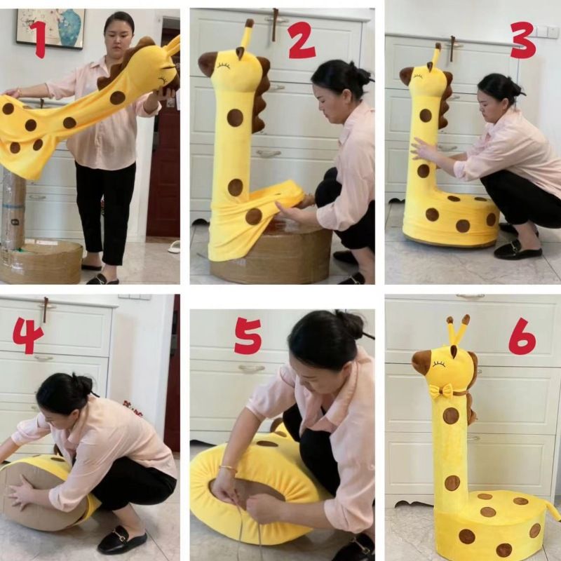 Fertige Milchflaschendosen Fertiges Milchpulverfass Handgemachte Transformation Giraffensofabezug Giraffenbezug Giraffensitzhockerbezug_voghion.com