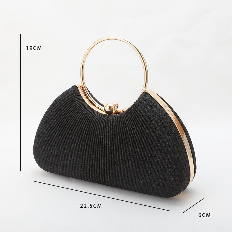 Handbag For Women Evening Bags Metal Ring Portable Dinner Bag Ruffled Silver Party Dress Chain Bag For Women_voghion.com