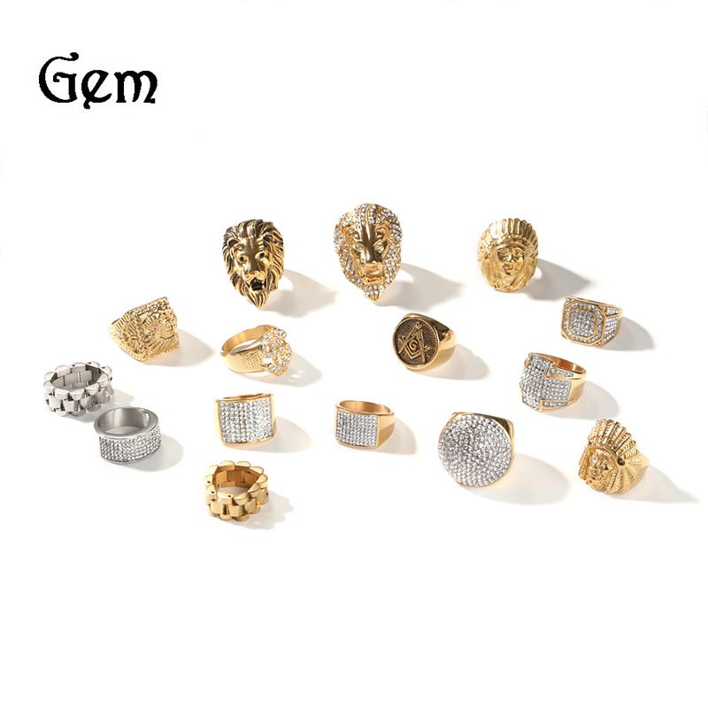 Men's Hip-Hop Color-Retaining Niche Design Stainless Steel Accessory Ring_voghion.com