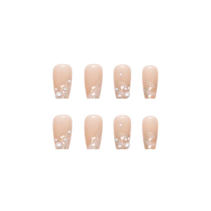 Bellezza e Salute Stile Diamante Indossabile Finito Unghie Finte Nail Art Pure Girl Bianco Ghiaccio Trasparente_voghion.com