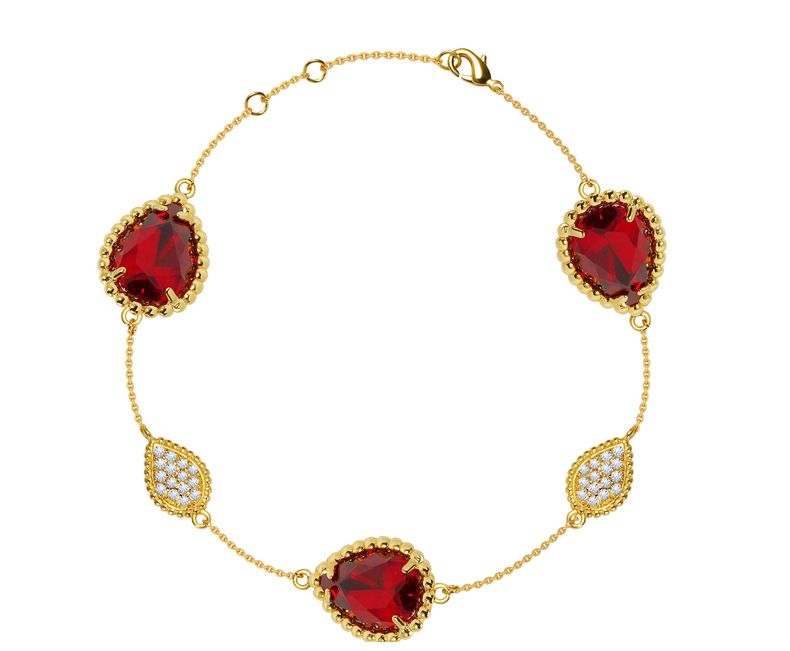 Bijoux pour femmes, bracelet en forme de larme, serti de griffes et de perles, pierres précieuses artificielles multicolores à facettes, style estival, bijoux exquis, bijoux à la mode_voghion.com