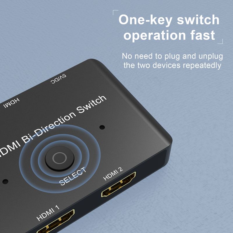 HDMI 2.1 Bi-Directional Switch 8K 60Hz 4K 120Hz Switcher Adattatore 2 in 1 Out Convertitore Splitte per PC TV PS4 Xbox PS5 Proiettori_voghion.com