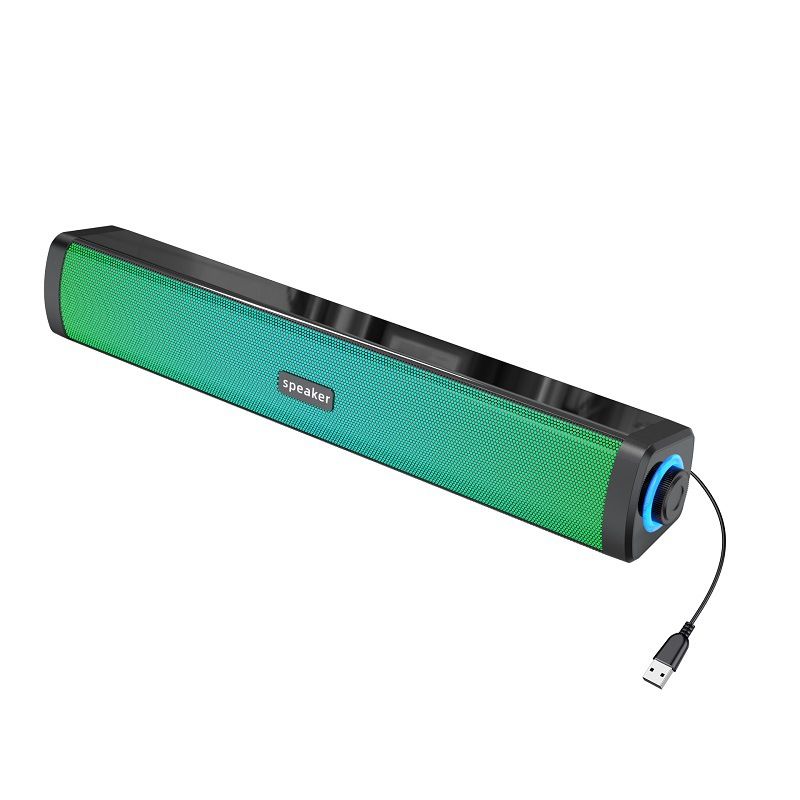 Portable Speakers Full Color Light USB Powered E 1411 Bluetooth Wired Speaker Subwoofer Computer Home_voghion.com