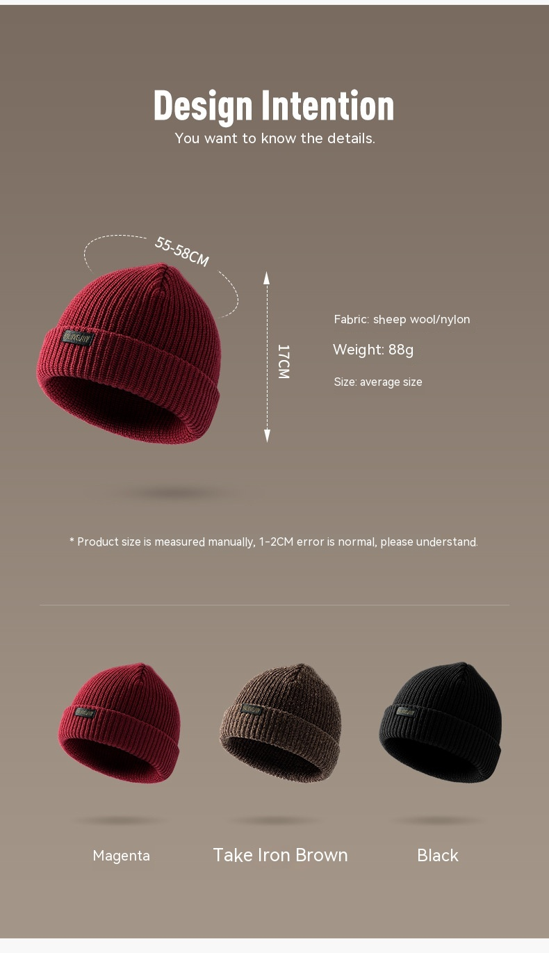 New Autumn Winter Knitted for Men's Outdoor Warmth Cold with Plush and Thickened Wool Hat DMZ104_voghion.com