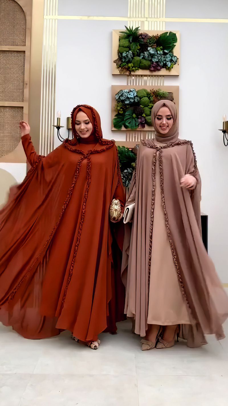 Dameskleding Capuchon Sjaal Lange Jurk Turkse Cardigan Robe_voghion.com