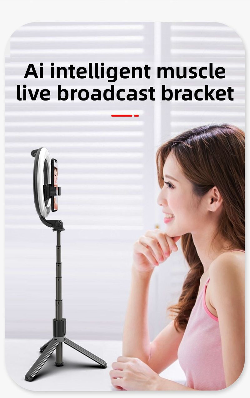 Mobile Phone Fill Light, Bluetooth Selfie Stick, L07 Live Shooting, Integrated Tripod, Remote Control Camera Desktop Stand_voghion.com