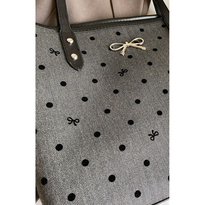 Spacious And Stylish Women's 2025 Fall/Winter New Handbag Polka Dot Shoulder Bag_voghion.com