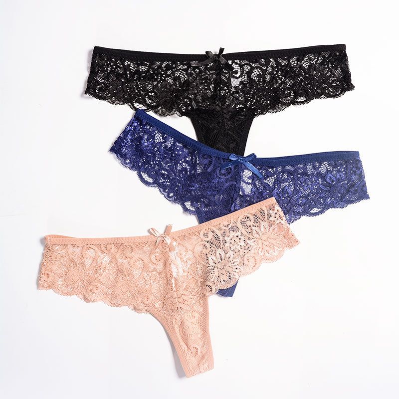 2025d 2025d Popular Lace Sexy Thong T-Panties Low Waist Cotton Crotch Women's Underwear_voghion.com