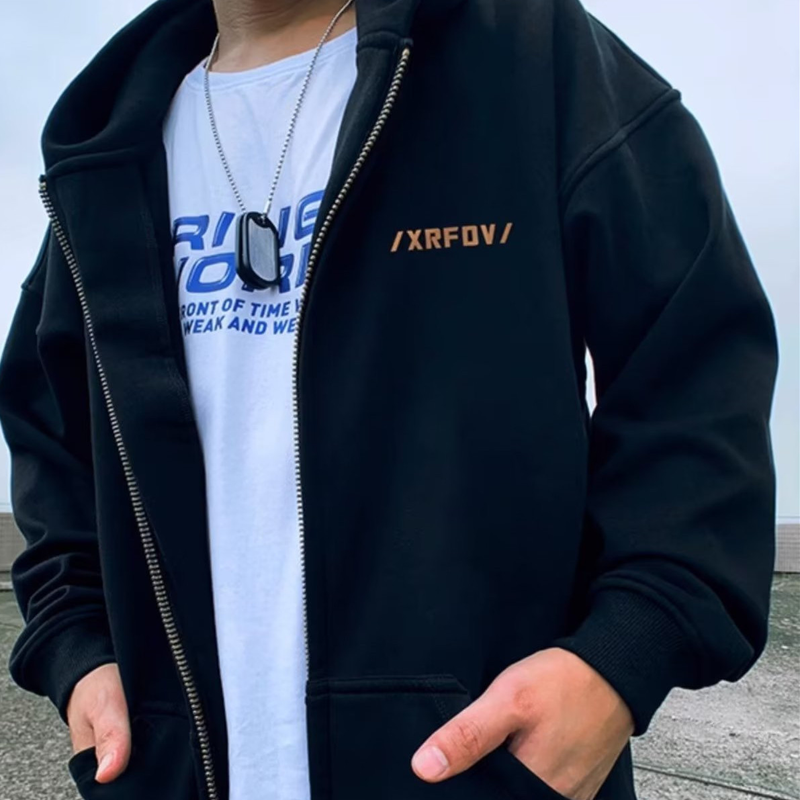 New zippered hoodie men's winter cardigan oversized loose plush and thick hooded jacket 8XL_voghion.com