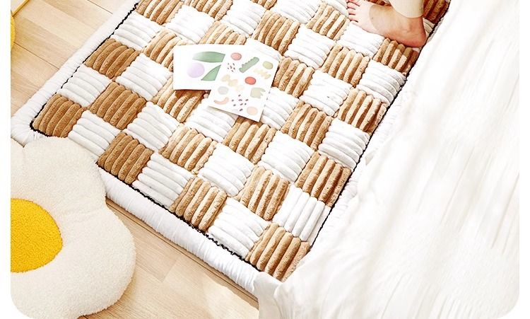 Modern Square-Pattern Sofa Cushion Cover – Soft Plush, Non-Slip, Fits Sectional Couches (Black/Light Brown/Dark Brown/Grey/Red, Multiple Sizes)_voghion.com