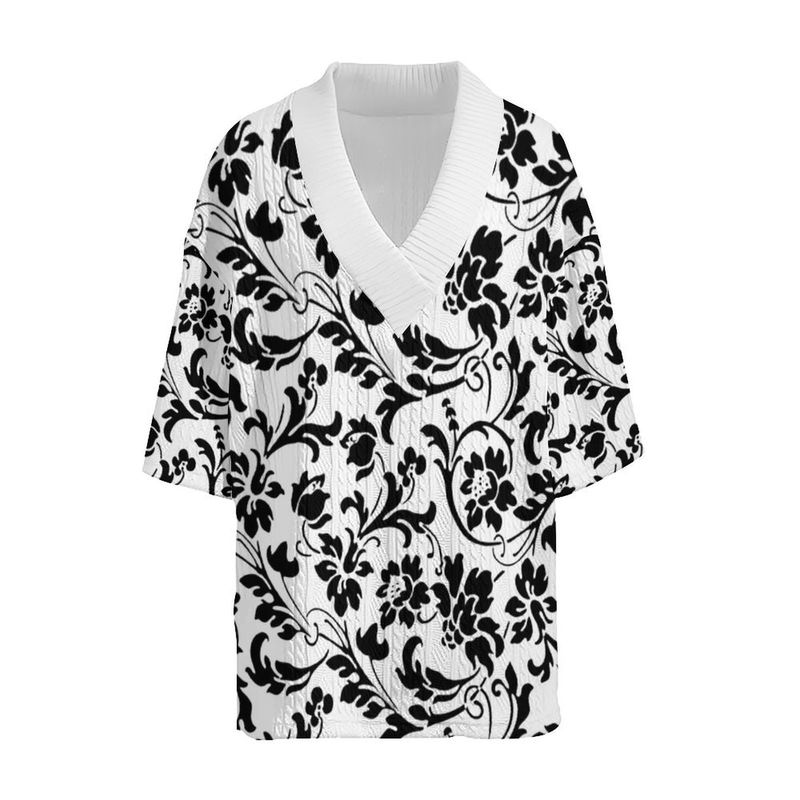Fashion Tech Hawaiian Print Oversize Drop Shoulder Men's Knitted Short Sleeve Shorts Set_voghion.com
