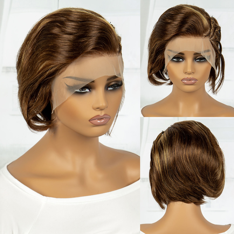 180 % 13x4 hiuksinen peruukki Bob Cut Peruukki Lyhyt Suora Peruukki Punoksilla 13x4 Pitsiä Edessä Peruukki Naisten Hiuksista_voghion.com