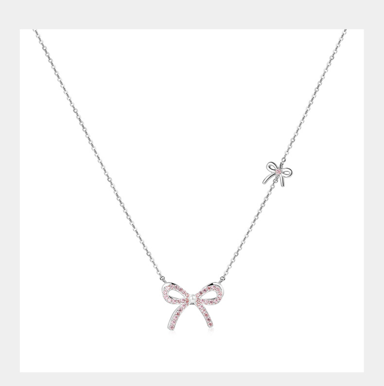 Collana con ciondolo farfallino Collana con nastro Collana con fiocco Collana con fiocco Gioielli per donne e ragazze_voghion.com