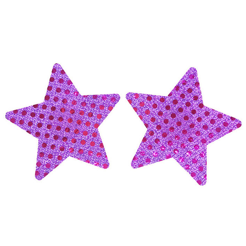 Disposable breast stickers in stock, anti-bump cute nipple stickers, anti-exposure breast stickers, sequined five-pointed star breast stickers_voghion.com