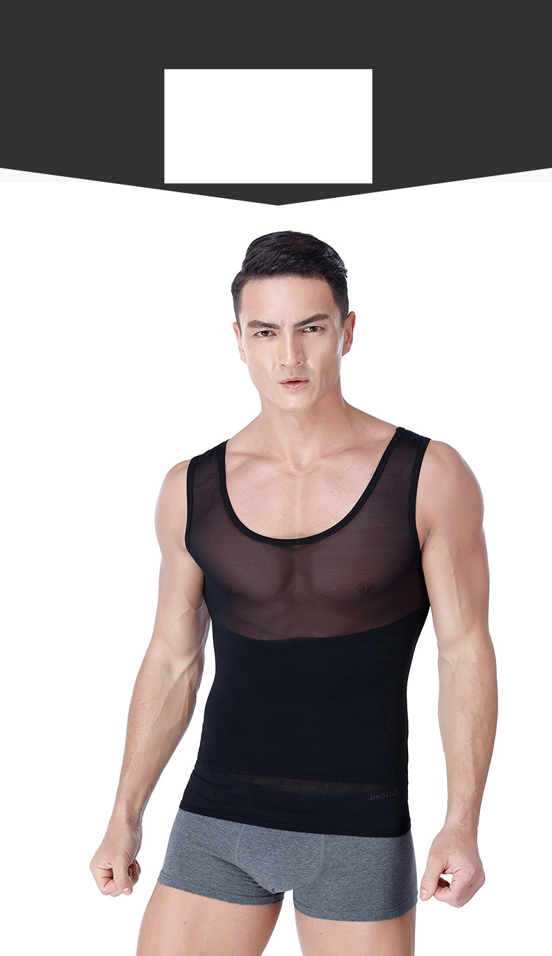 Herre mave korset Shapewear fedt slankende mave åndbar form slankende korset vest_voghion.com