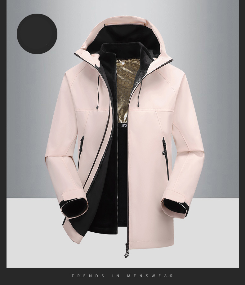 Jacket for men and women with graphene liner three in one autumn and winter outdoor windproof leisure warm mountaineering jacket_voghion.com